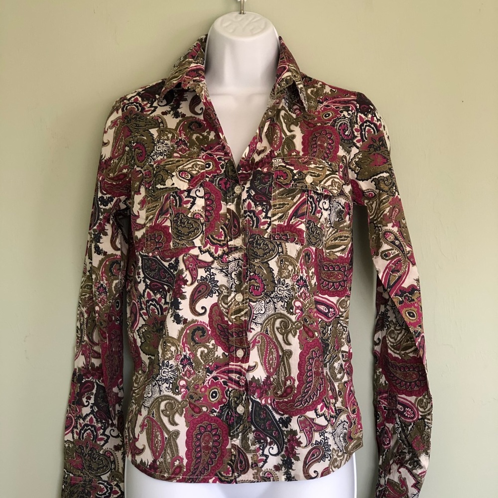 Long sleeve paisley shirt